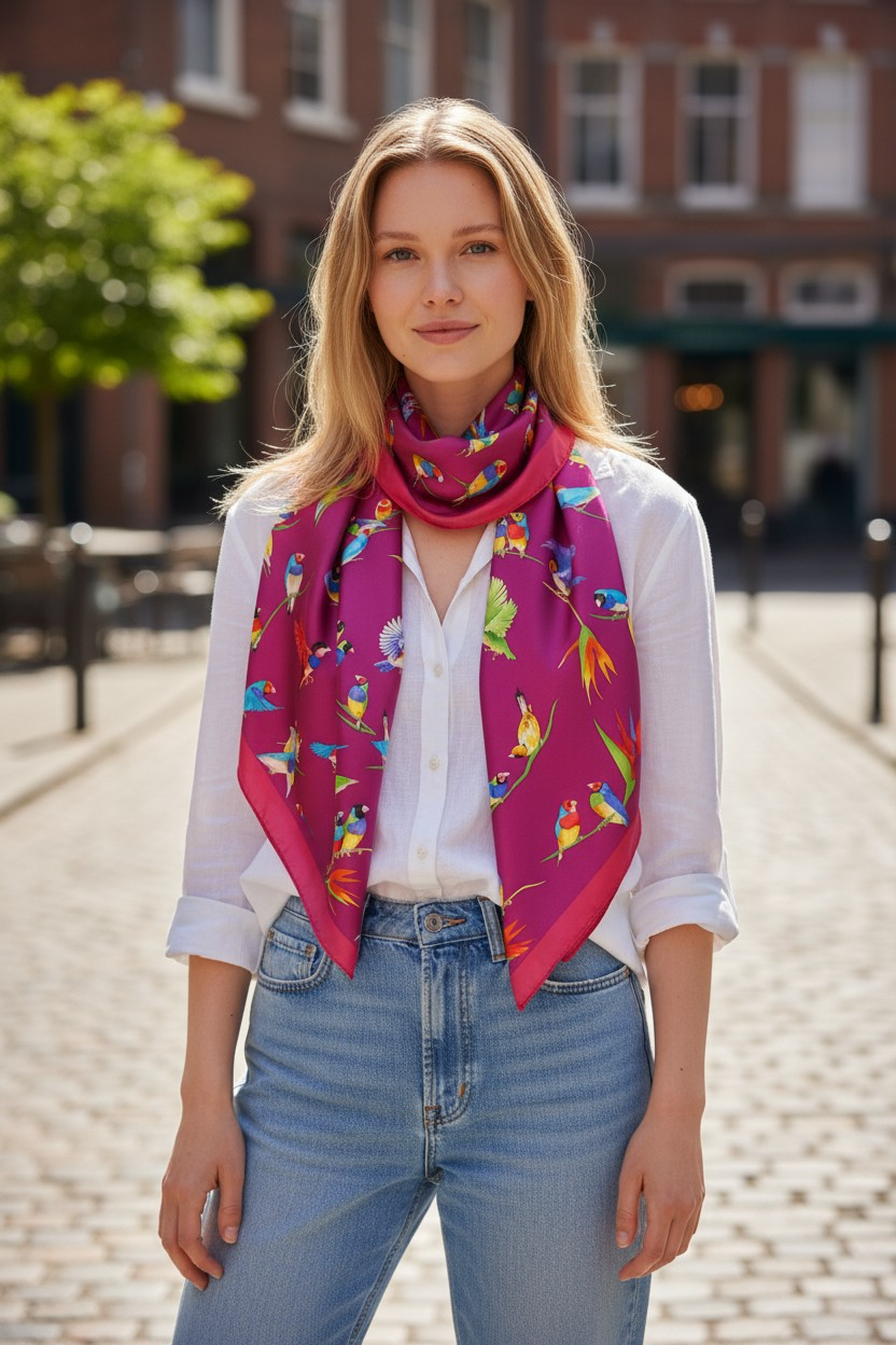 Patek Philippe 'Le Papillon' New Silk Scarf/ Schal/ Echarpe in its Patek box