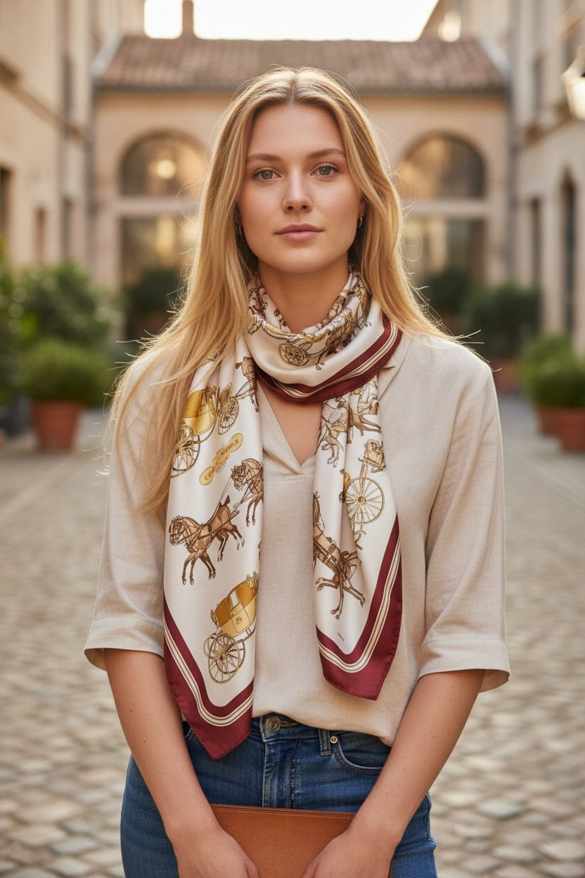 Hermès 'Coach & Saddle ' Silk Scarf/ Schal/ Echarpe 90 cm