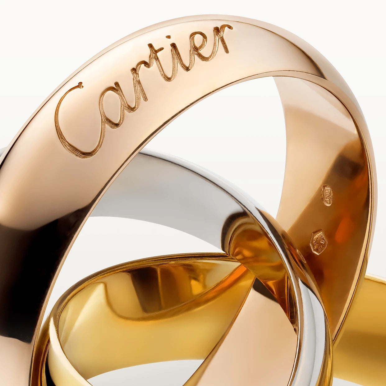 Cartier New Trinity Ring Bague in white, rose & yellow 18k Gold