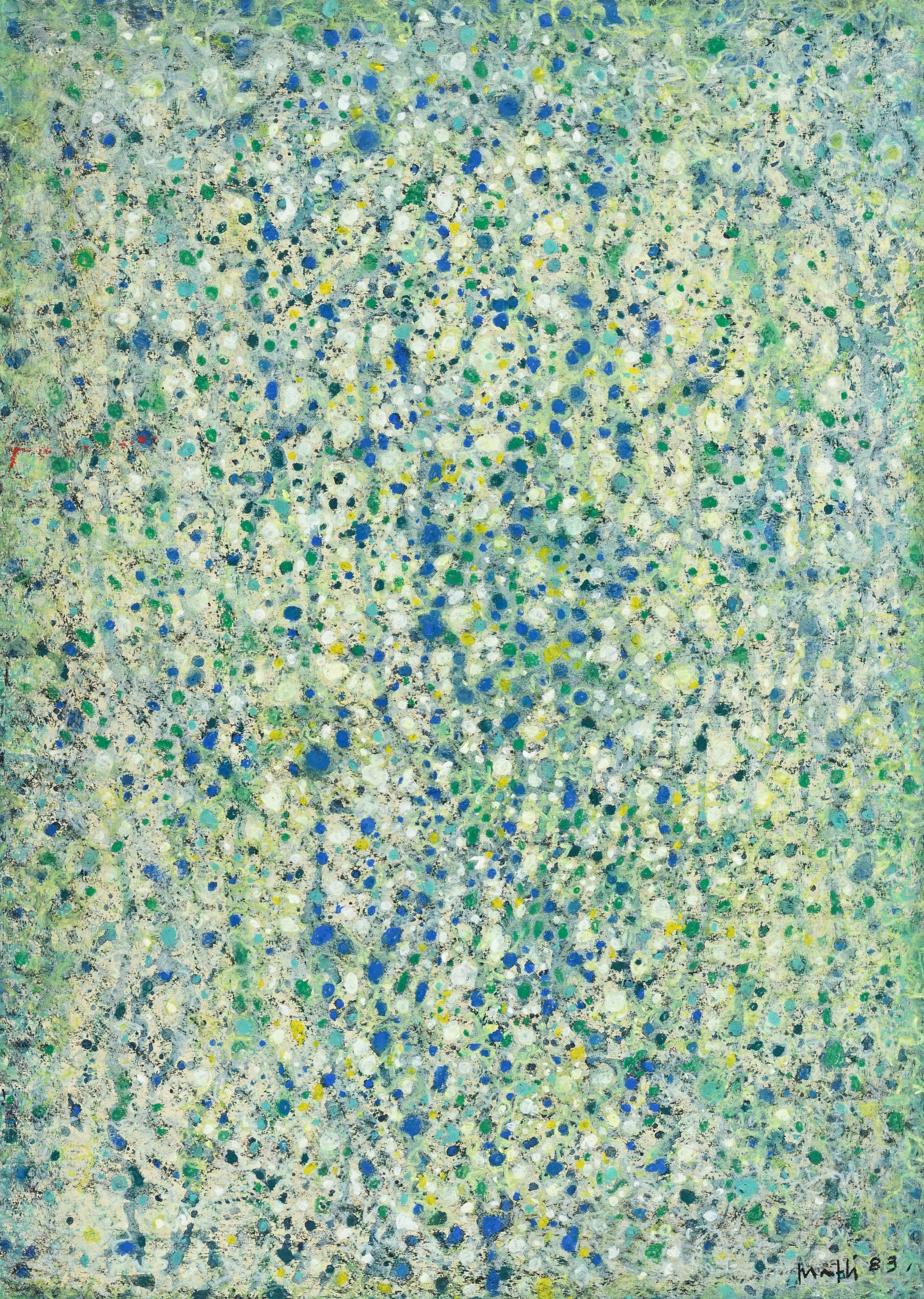 Walter Mafli (1915–2017), Field of Flowers, 1983 Painting, pastel and gouache on paper, signed and dated