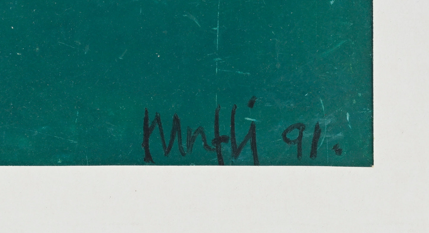 Walter Mafli (1915–2017), Painting 1991, oil pastel on paper, signed and dated