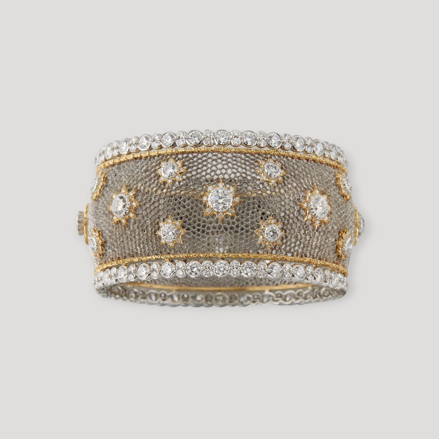 Buccellati Volta Celeste bracelet mounted on white and yellow gold set with 384 diamonds