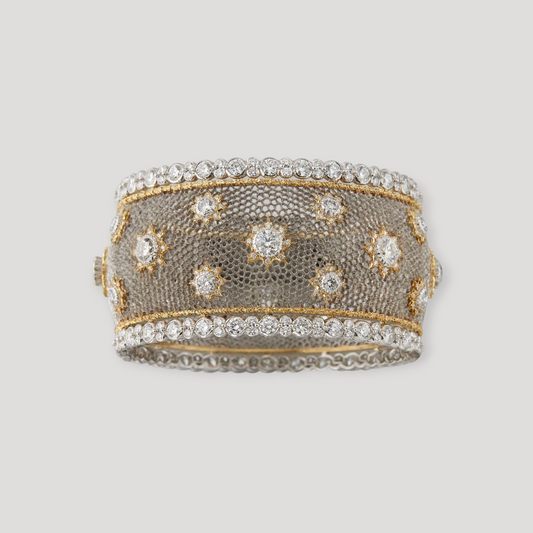 Buccellati Volta Celeste bracelet mounted on white and yellow gold set with 384 diamonds