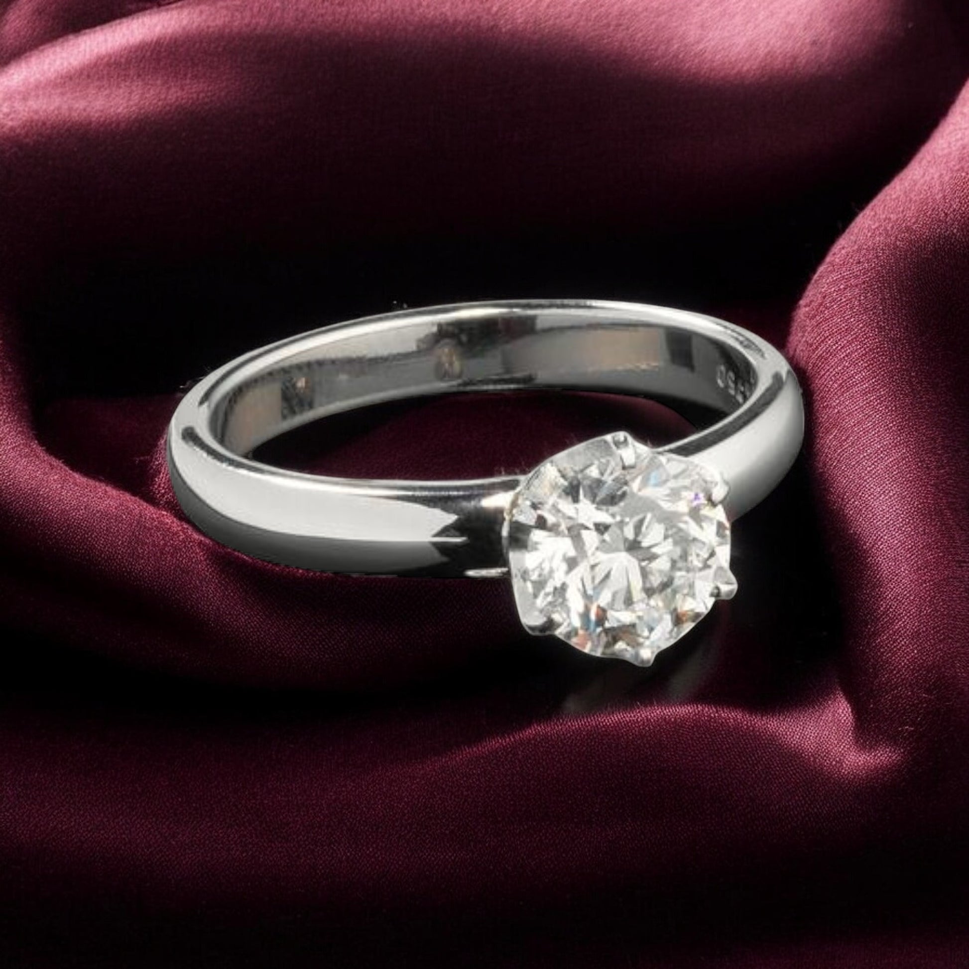 18 قيراط, 18k white gold solitaire diamond ring, luxury exclusive jewellery ring,خاتم مجوهرات فاخر وحصري