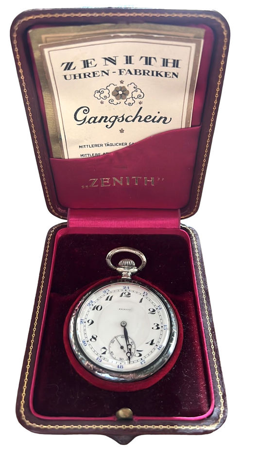 Zenith Rare Vintage Pocket Watch 1922', original box and warranty