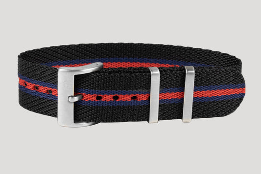 Nato Single Pass Strap / Bracelet / Band "The Black Pepsi"(20 & 22 mm) NEW