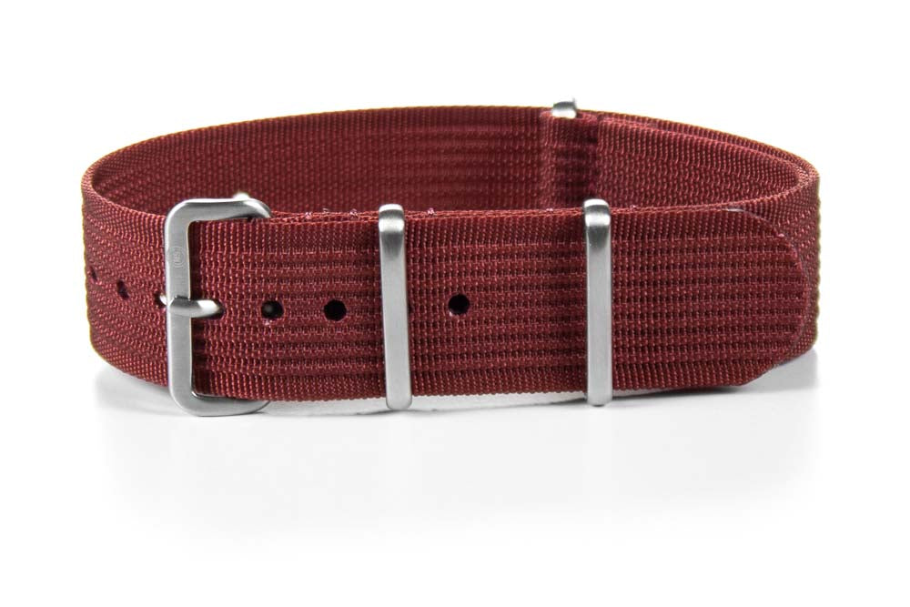 Ribbed NATO Strap bracelet/ band Burgundy New