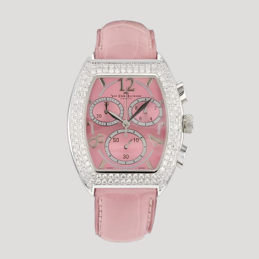 ine exclusive Van der Bauwede Genève Diamonds Chronograph New Full Set